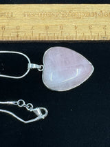 Rose Quartz Heart Pendant on Sterling Silver Chain - “I radiate love, beauty, confidence and grace”