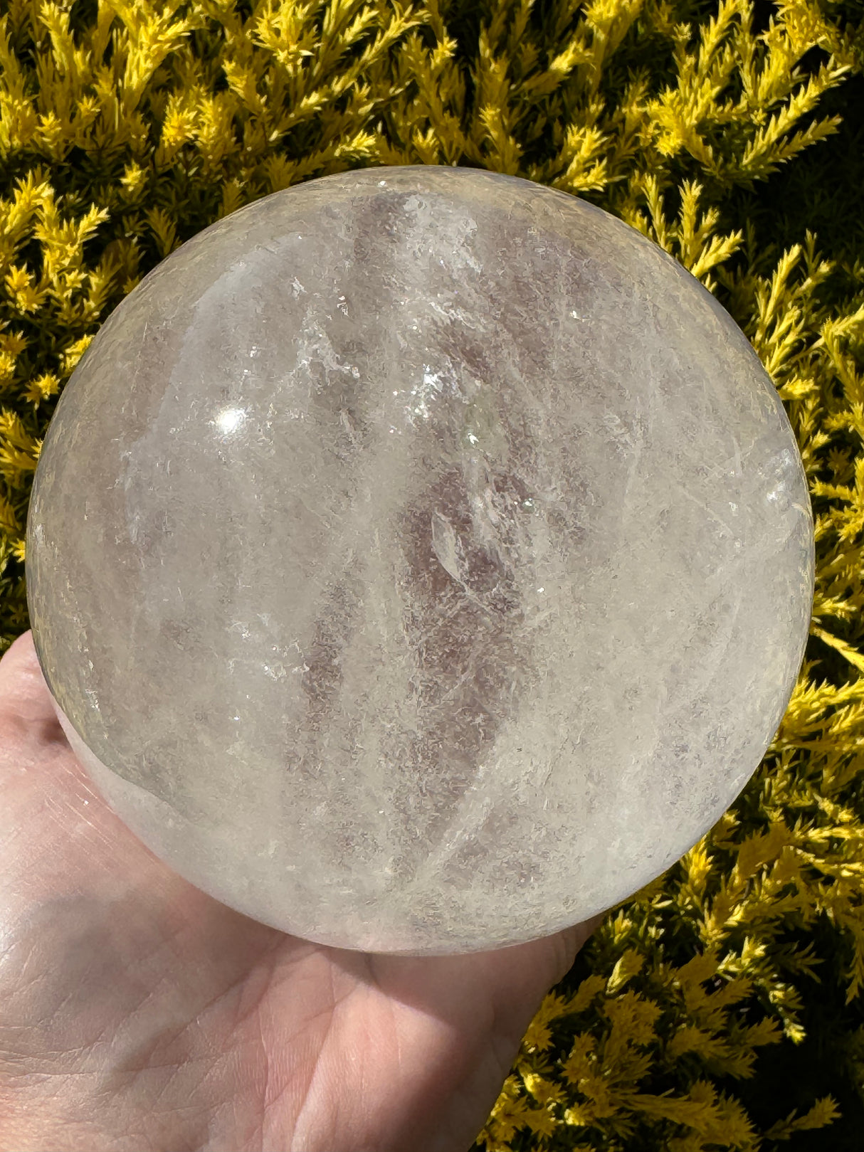 Clear Quartz Sphere from Madagascar 1.745kilo - 11cm - “I have the power to manifest all my dreams and desires”.