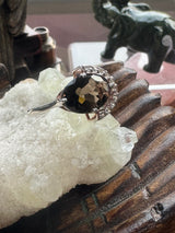 Smoky Quartz Silver Ring Size 9 -  “My spirit is deeply grounded in the present moment”.