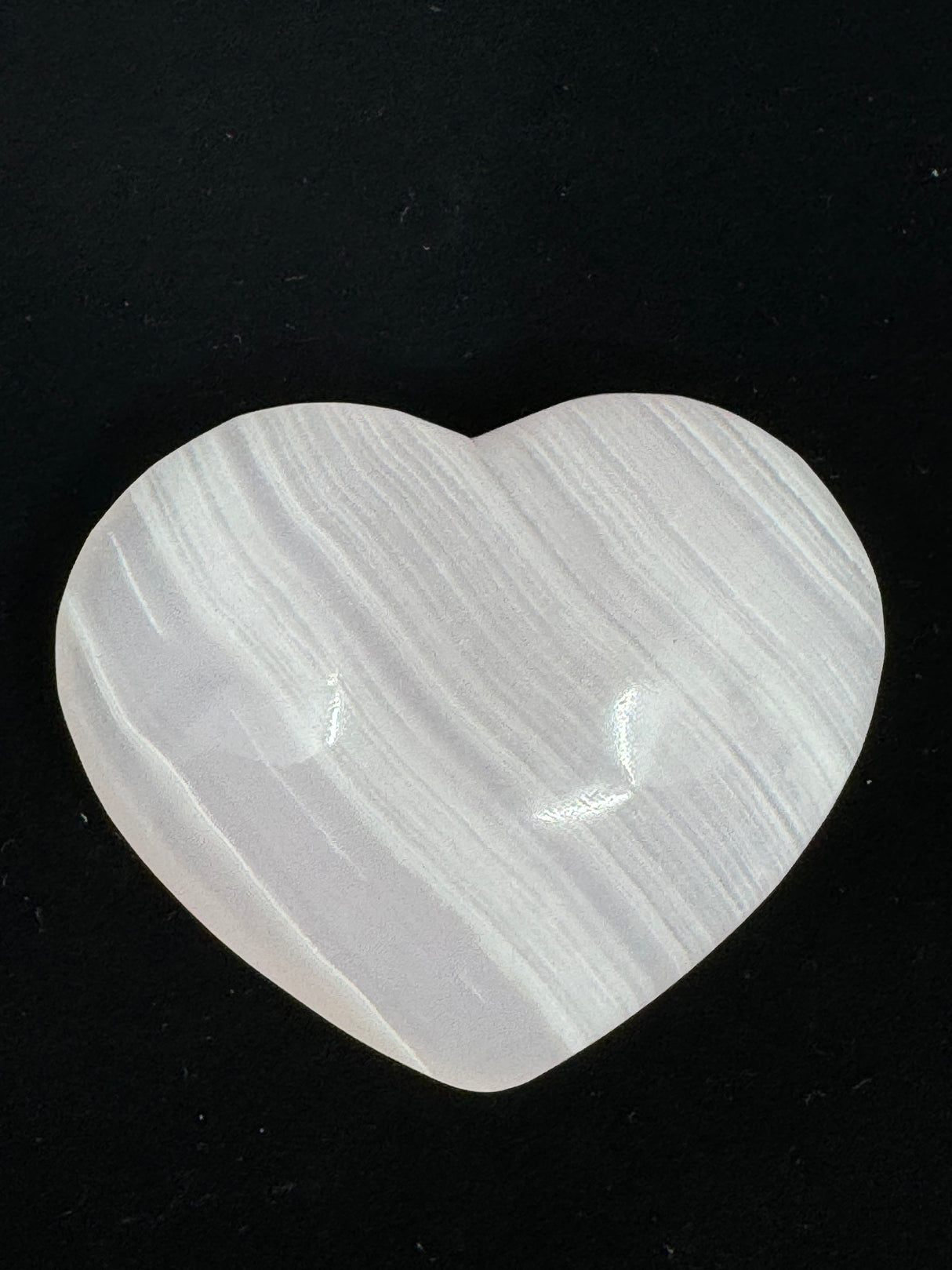 Mangano Calcite Heart 107g - For Motherhood & Self-love. “I am gentle & kind with myself”