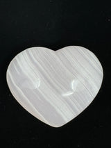 Mangano Calcite Heart 107g - For Motherhood & Self-love. “I am gentle & kind with myself”