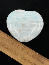 Caribbean Calcite Heart 100g - "I am calm and at peace with myself and others."