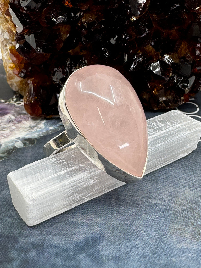 Rose Quartz Ring Size 11 -  “I radiate love, beauty, confidence and grace”.