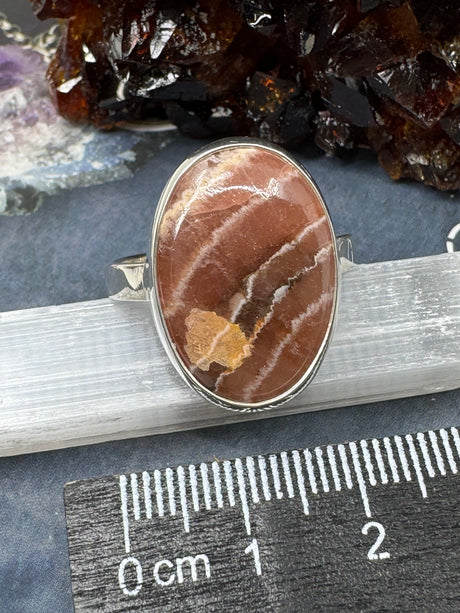 Rhodochrosite Ring Size 11 - "I gently release past pain with grace, compassion, and love."