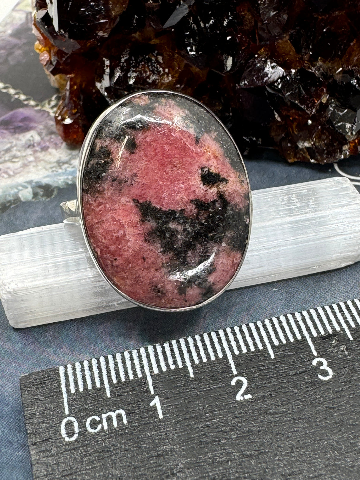 Rhodonite Ring Size 11 - “I am so thankful for all the blessings in my life”.