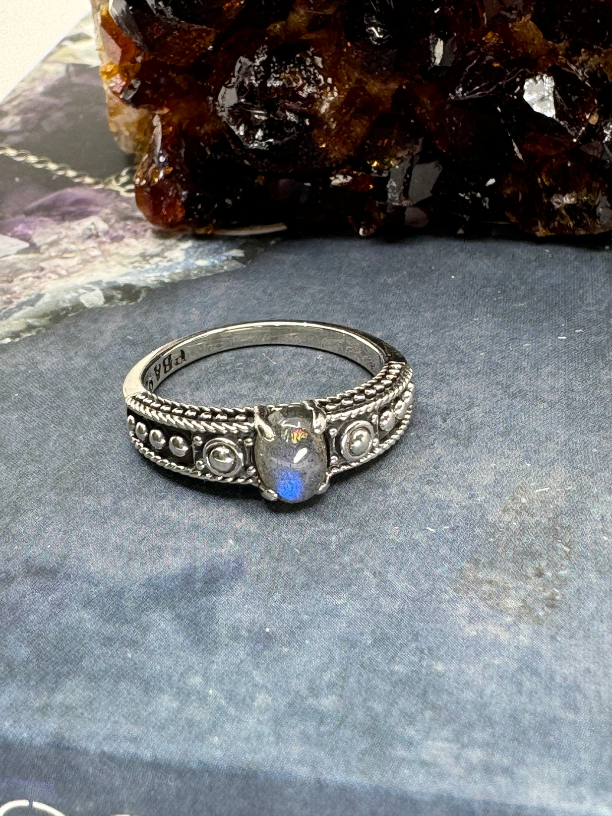 Labradorite Ring Size 11 - “I welcome change and transformation into my life”.