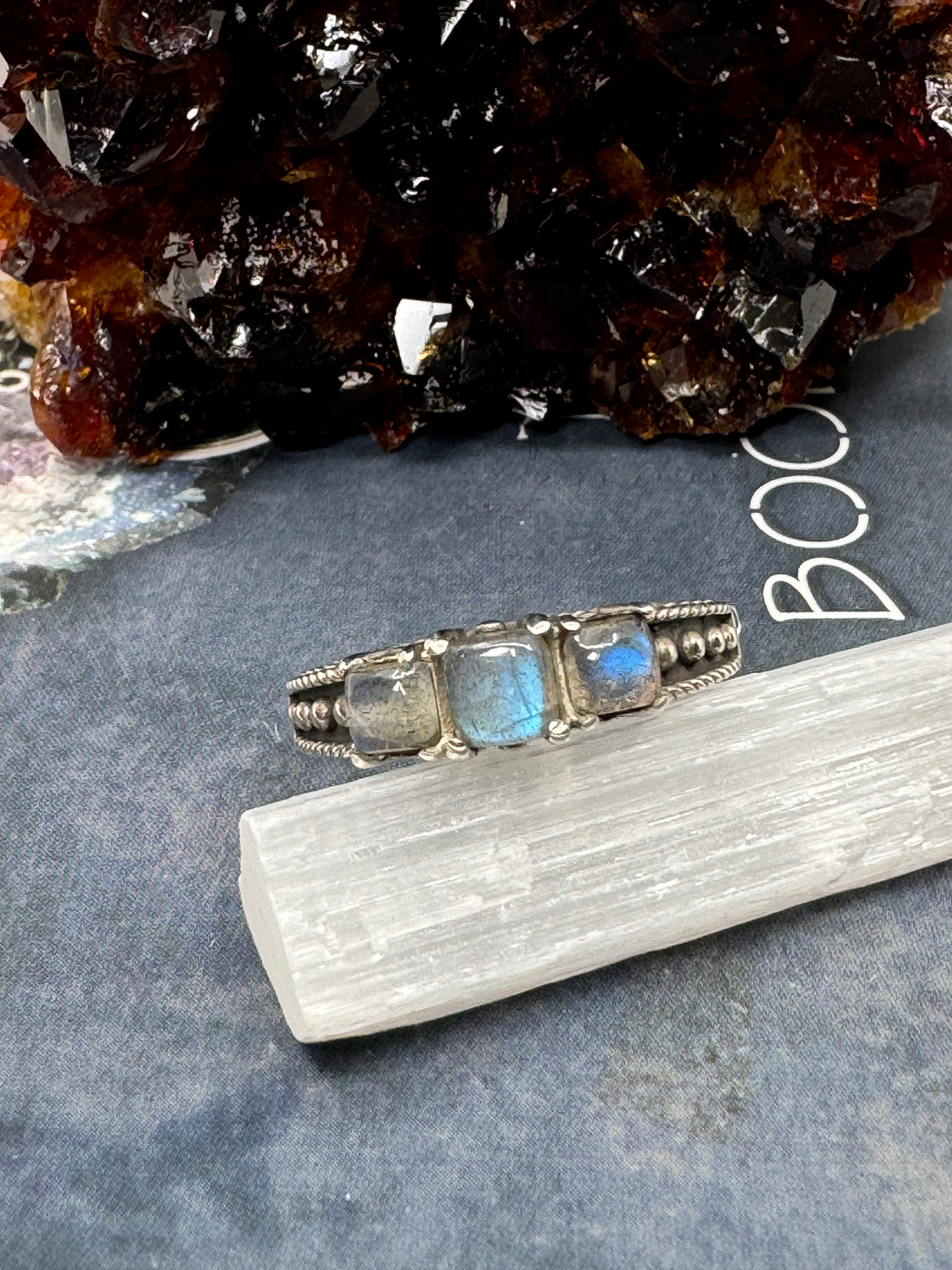 Labradorite Ring Size 11 - “I welcome change and transformation into my life”.