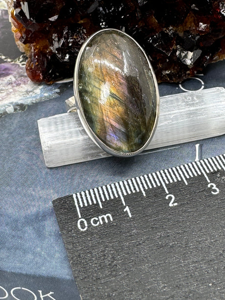 Labradorite Ring Size 11 - “I welcome change and transformation into my life”.