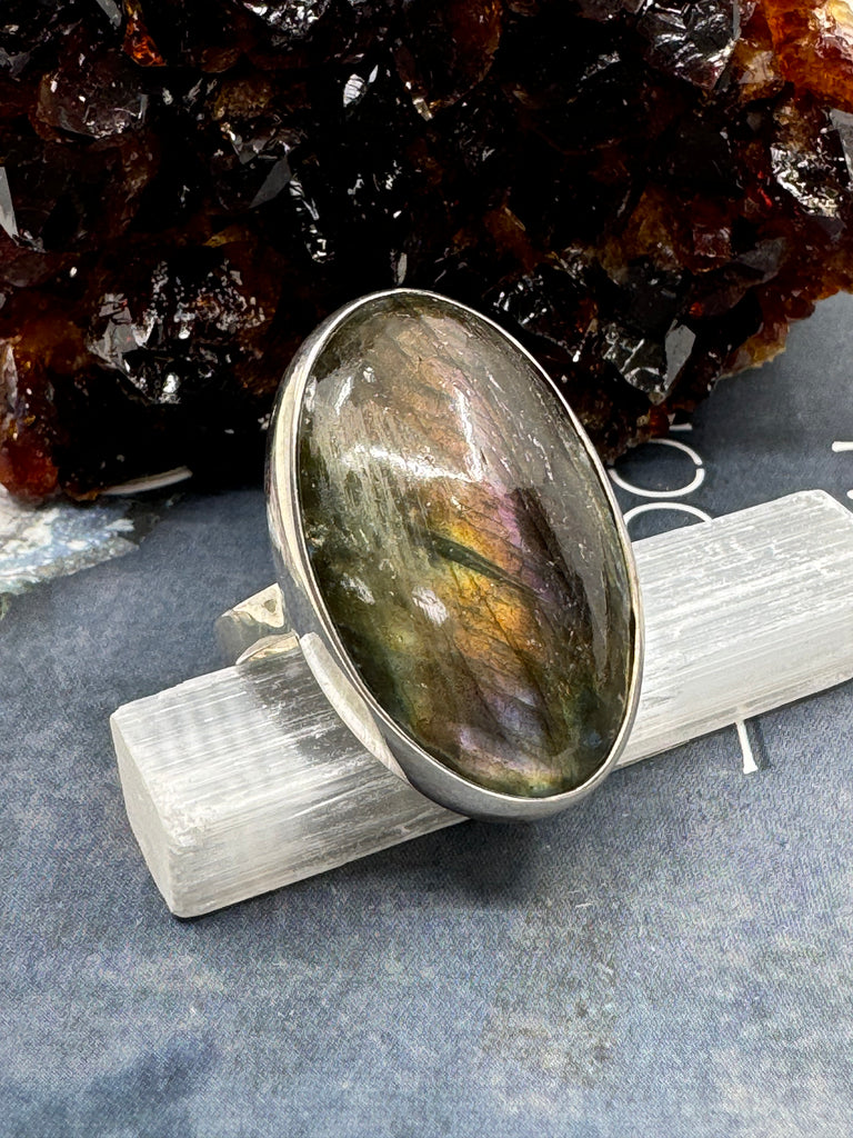 Labradorite Ring Size 11 - “I welcome change and transformation into my life”.