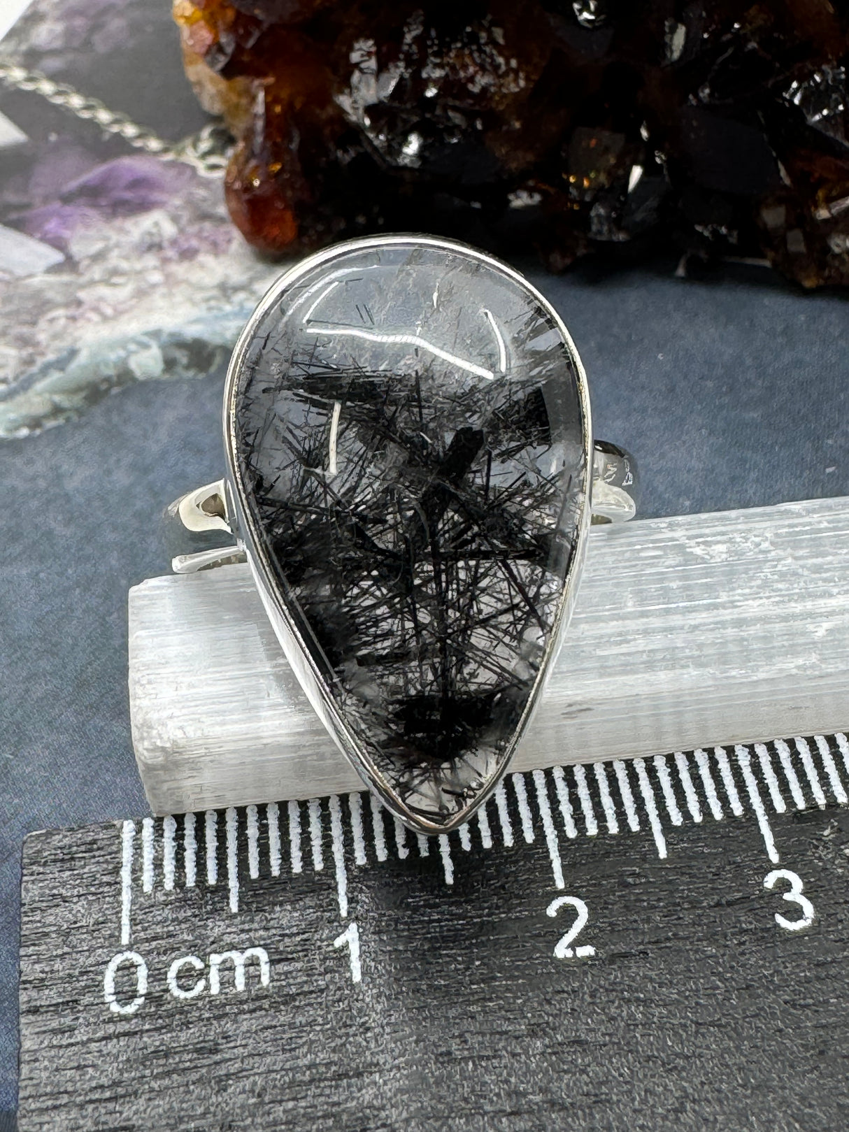 Tourmaline in Quartz Ring Size 11- "My mind, body, and spirit are protected and grounded."