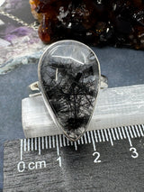 Tourmaline in Quartz Ring Size 11- "My mind, body, and spirit are protected and grounded."