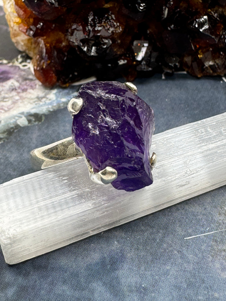 Amethyst Rough Ring Size 11  - “I trust my intuition and allow it to guide me each day”