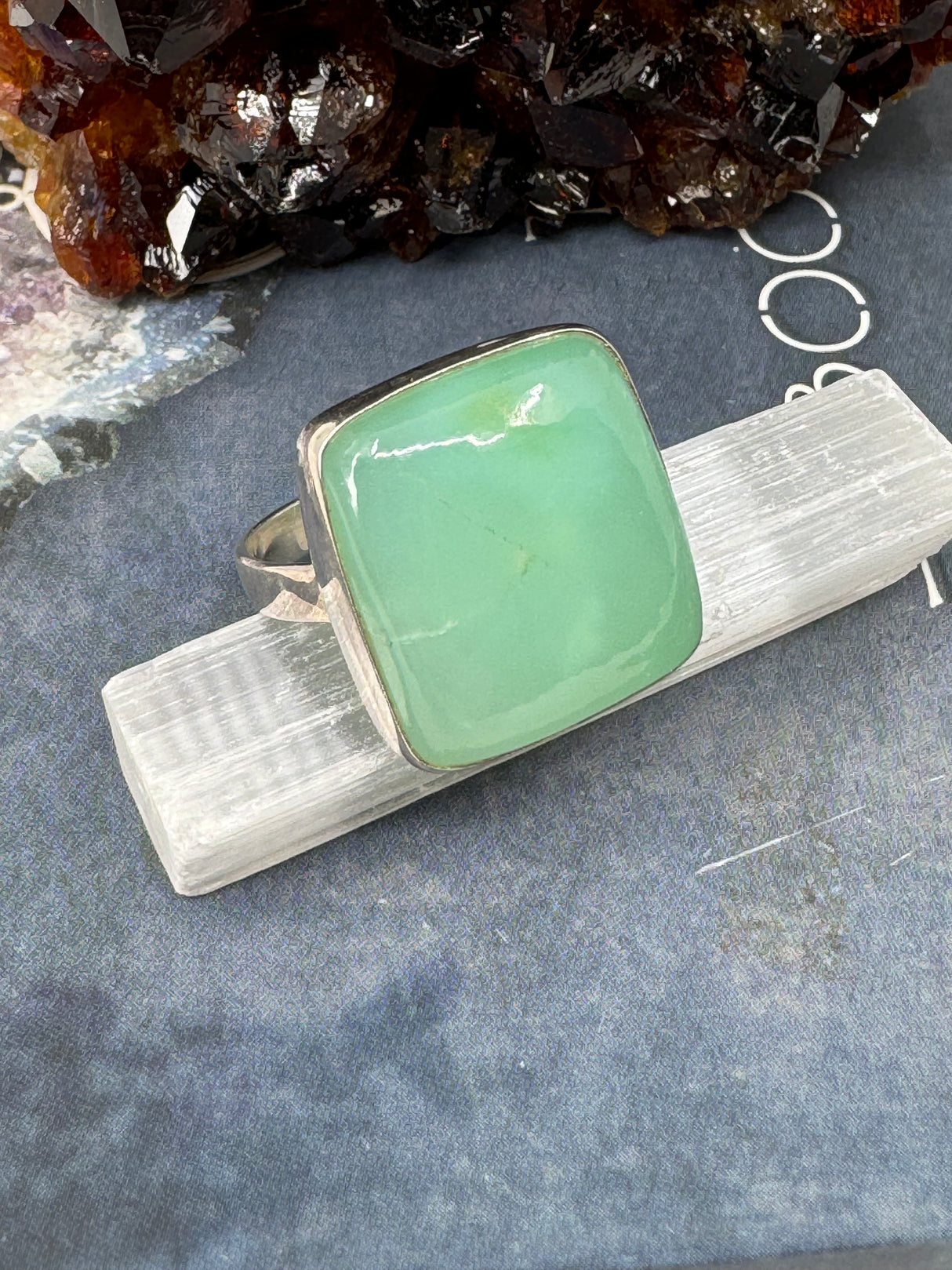 Chrysoprase Ring Size 11 - "I allow compassion, patience, and love to fill my heart."