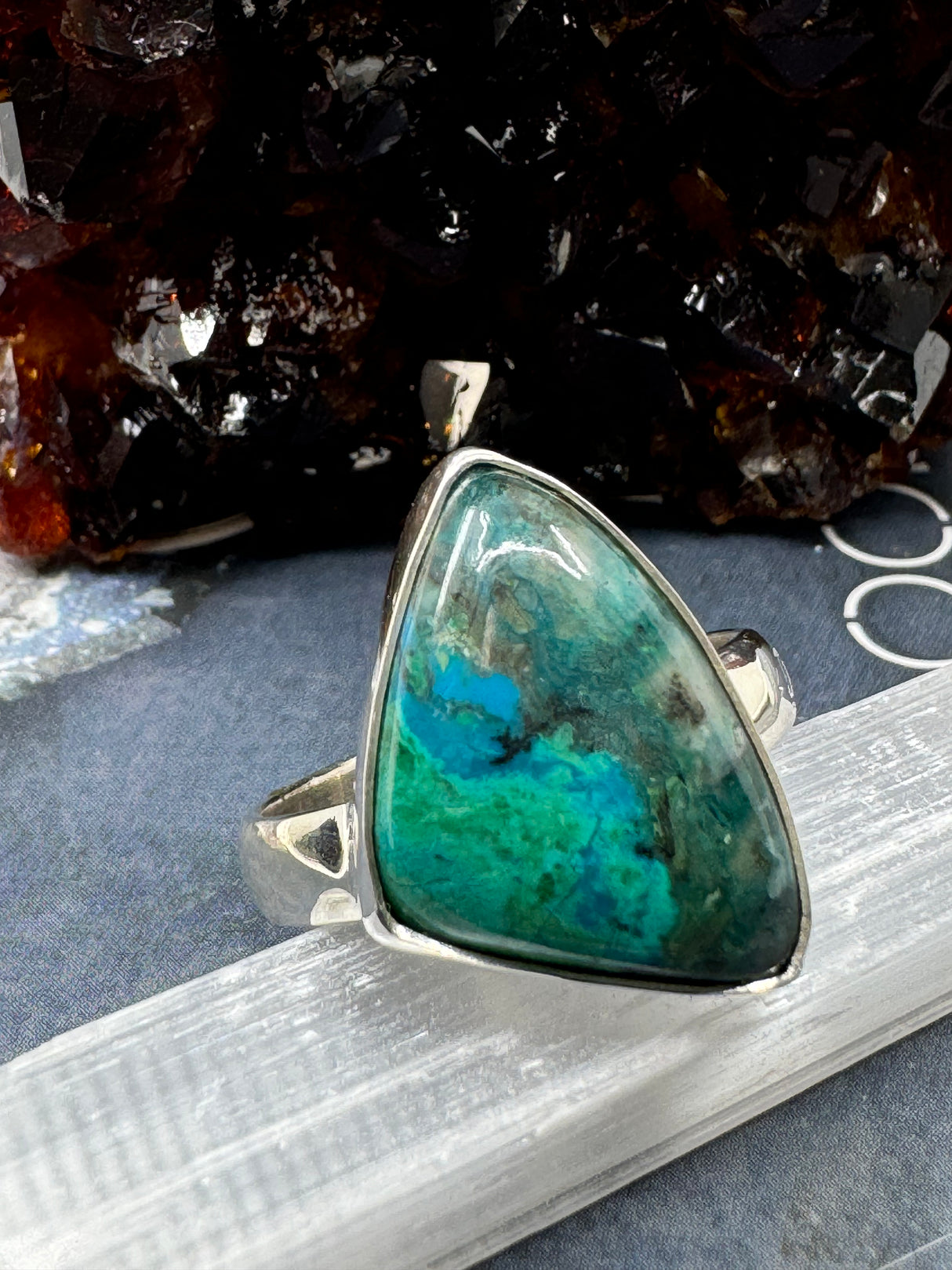 Chrysocolla Ring Size 11  - "I am not afraid to communicate my wisdom and truth."