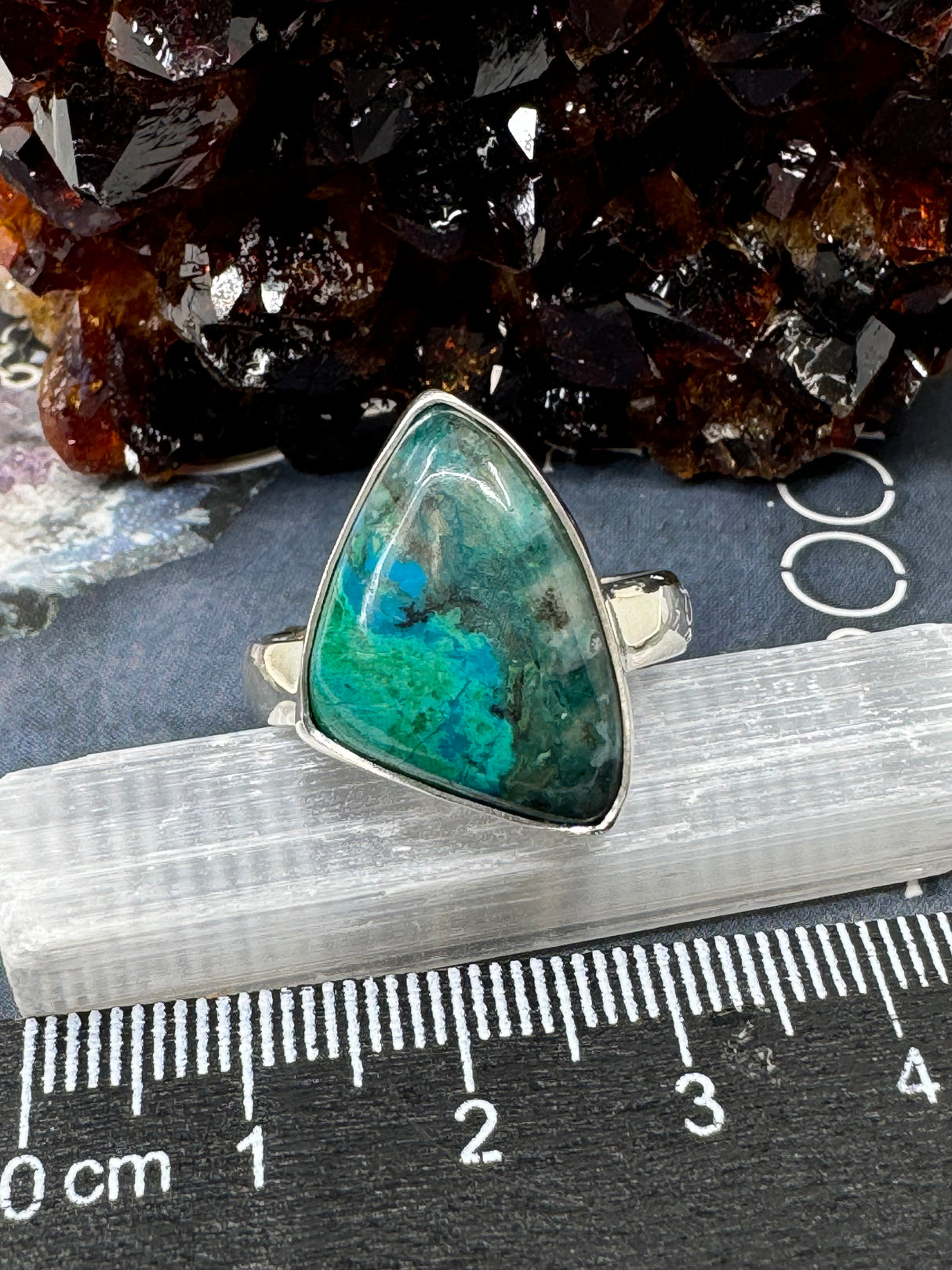 Chrysocolla Ring Size 11  - "I am not afraid to communicate my wisdom and truth."