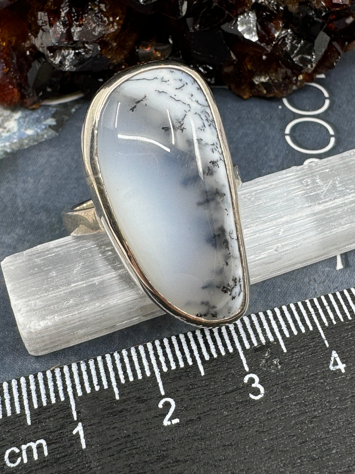 Dendritic Agate Ring Size 11  - Earth Healer