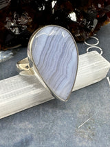 Blue Lace Agate Ring Size 11  - "I express my thoughts authentically and with clarity."