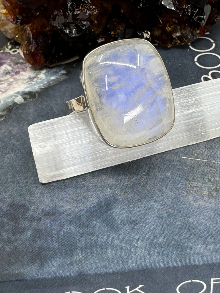 Rainbow Moonstone Ring Size 11  - “My mind is open to new possibilities and opportunities”.