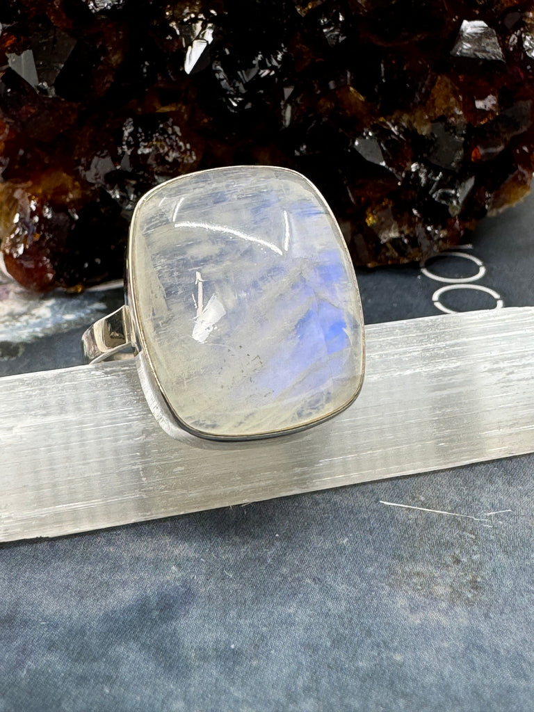 Rainbow Moonstone Ring Size 11  - “My mind is open to new possibilities and opportunities”.