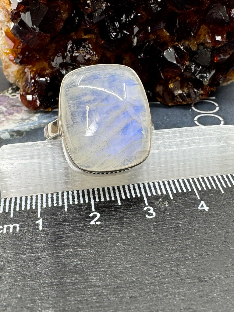 Rainbow Moonstone Ring Size 11  - “My mind is open to new possibilities and opportunities”.