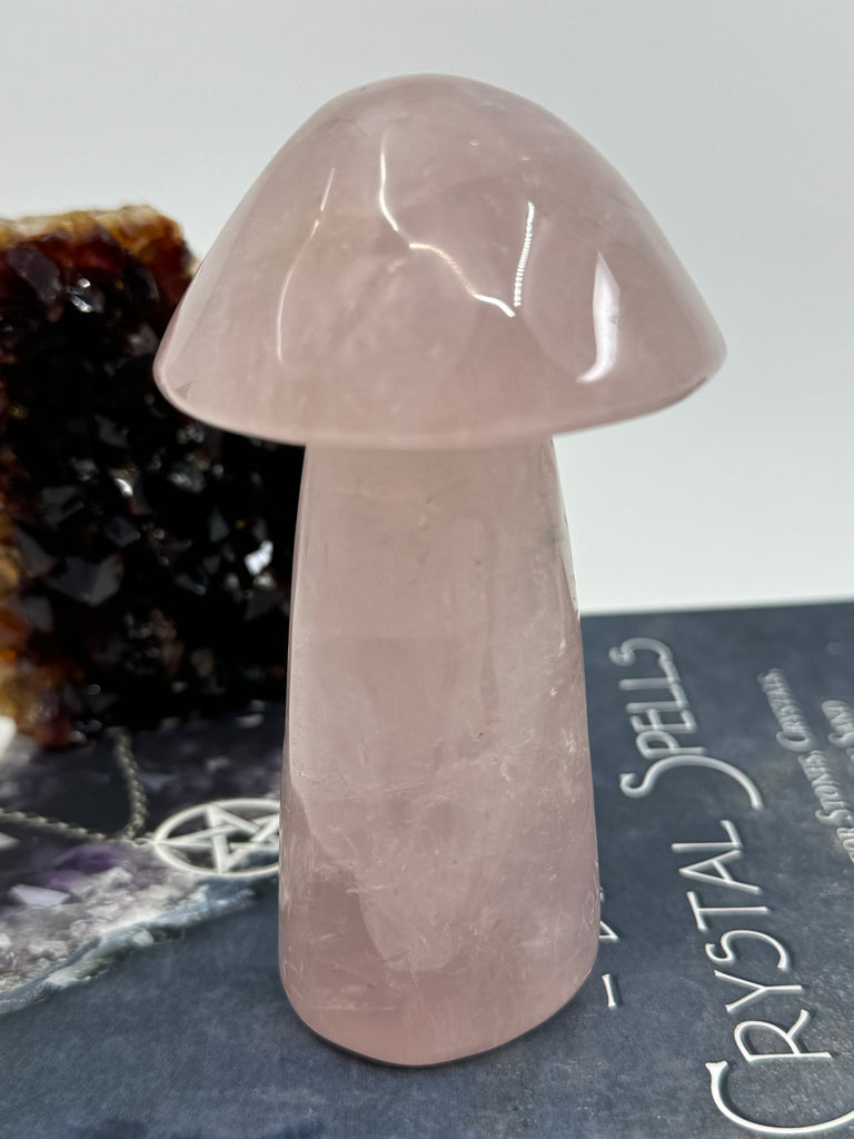 Rose Quartz Mushroom #1 259g 10cm - Love & Peace