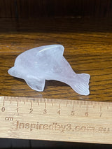 Rose Quartz Dolphin Carving 7cm - Love. Stress Relief