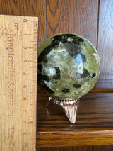 Prehnite and Epidote Sphere 565g 7.5cm