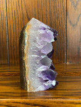 Amethyst Cluster Point A+ with polished back - #5 272g - “I trust my intuition and allow it to guide me each day”’