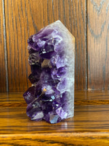 Amethyst Cluster Point A+ with polished back - #5 272g - “I trust my intuition and allow it to guide me each day”’