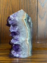 Amethyst Cluster Point A+ with polished back - #5 272g - “I trust my intuition and allow it to guide me each day”’