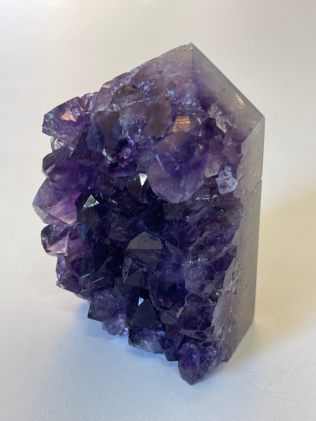 Amethyst Cluster Point A+ with polished back - #2 174g - “I trust my intuition and allow it to guide me each day”’