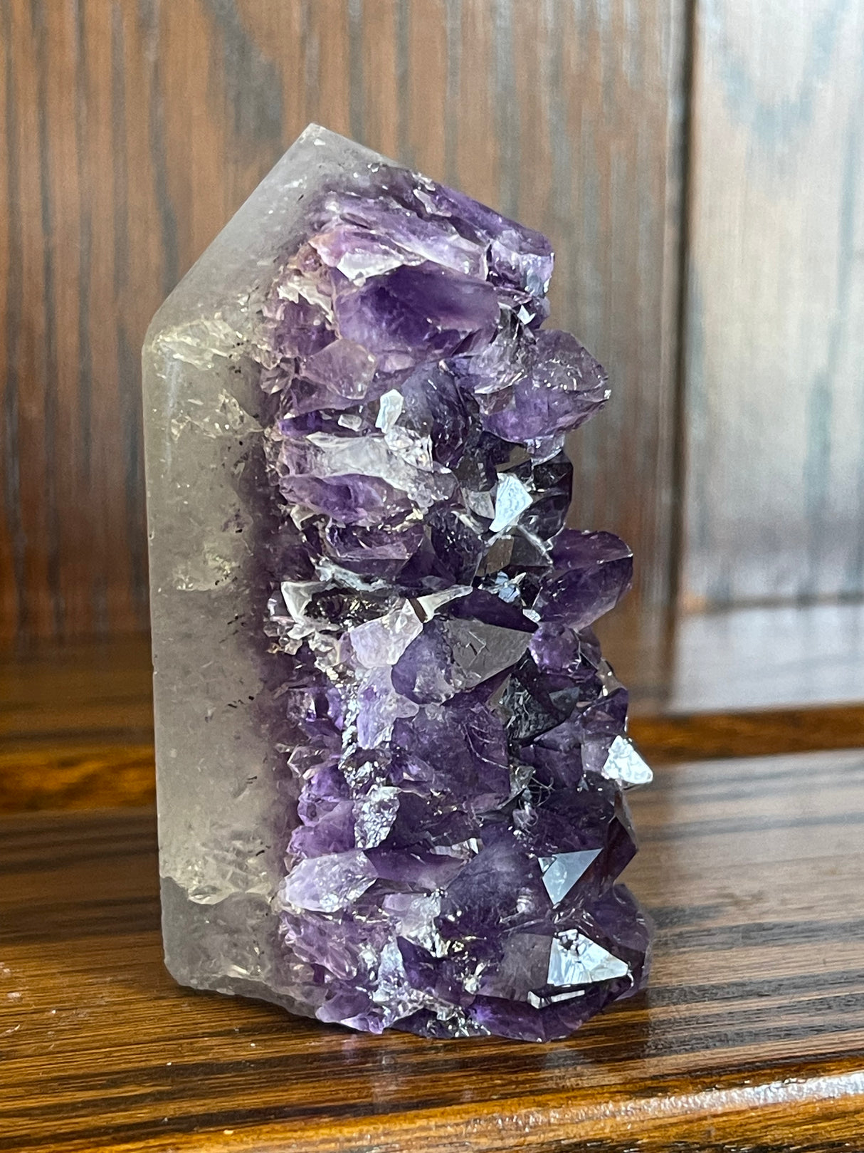 Amethyst Cluster Point A+ with polished back - #1 155g - “I trust my intuition and allow it to guide me each day”’