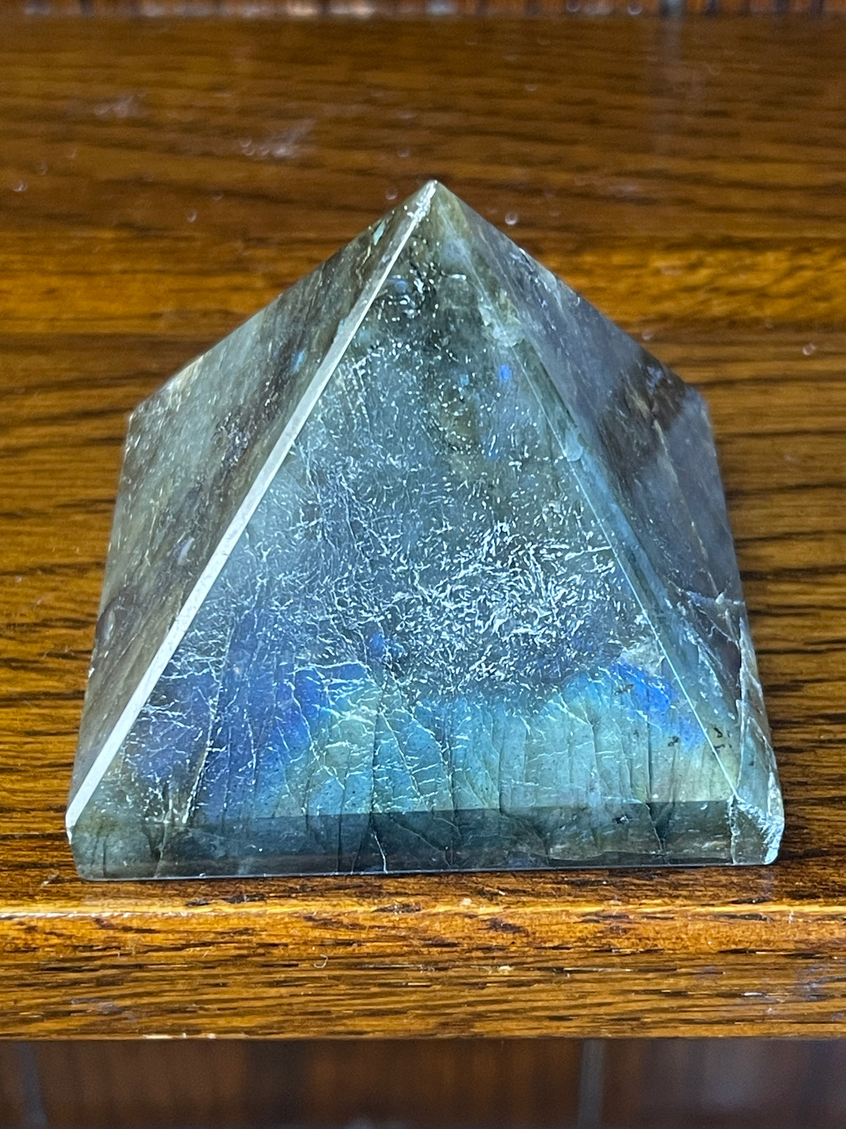 Labradorite Pyramid Carving 6cm #1 - Self Transformation. Protection.