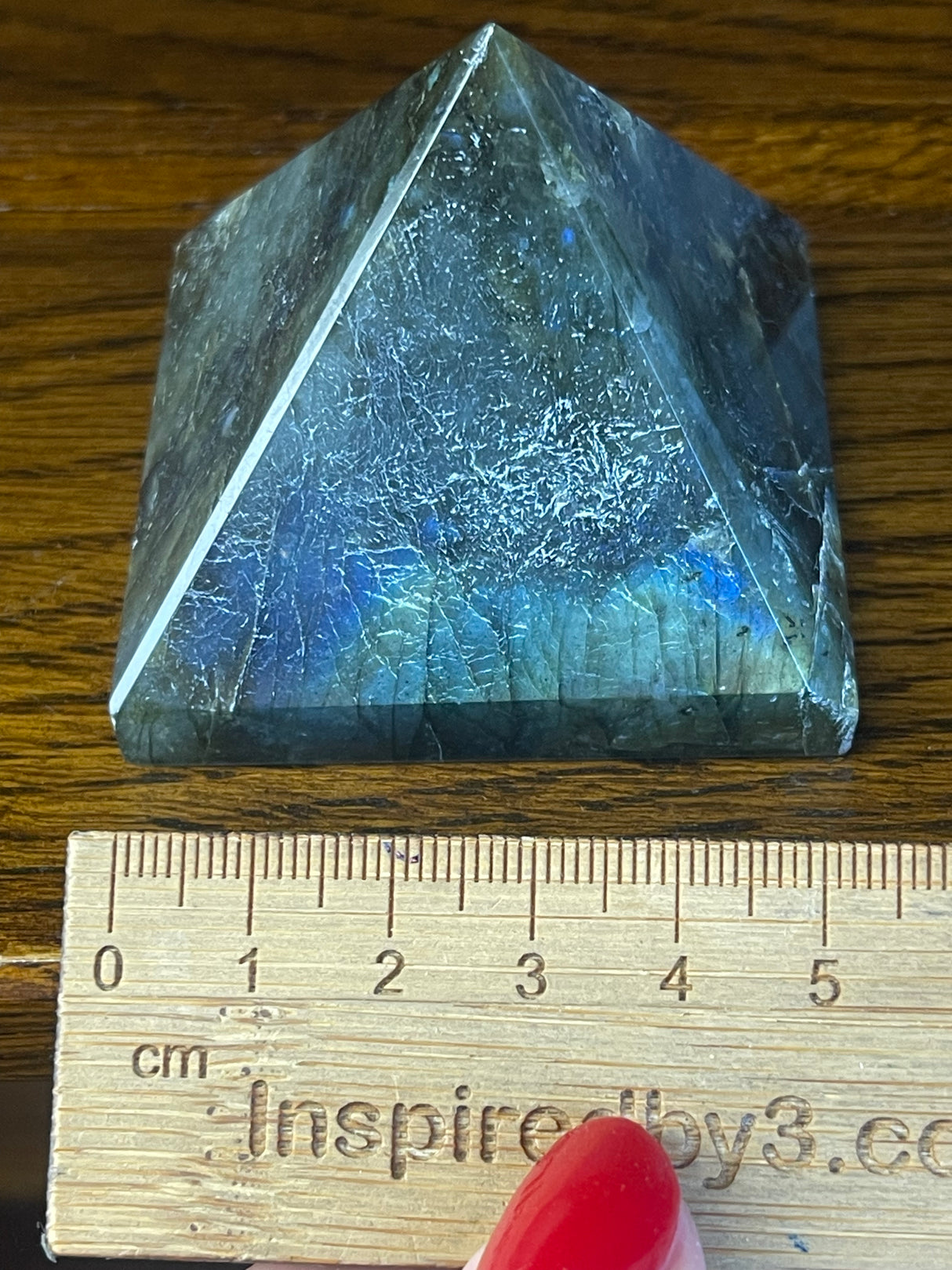 Labradorite Pyramid Carving 6cm #1 - Self Transformation. Protection.