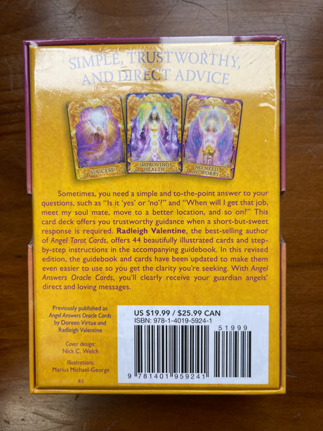 Angel Answers Oracle Cards: A 44-Card Deck and Guidebook-  Radleigh Valentine