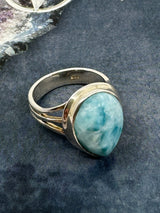 Larimar Ring Size 7 - "I allow myself to express my inner femininity".