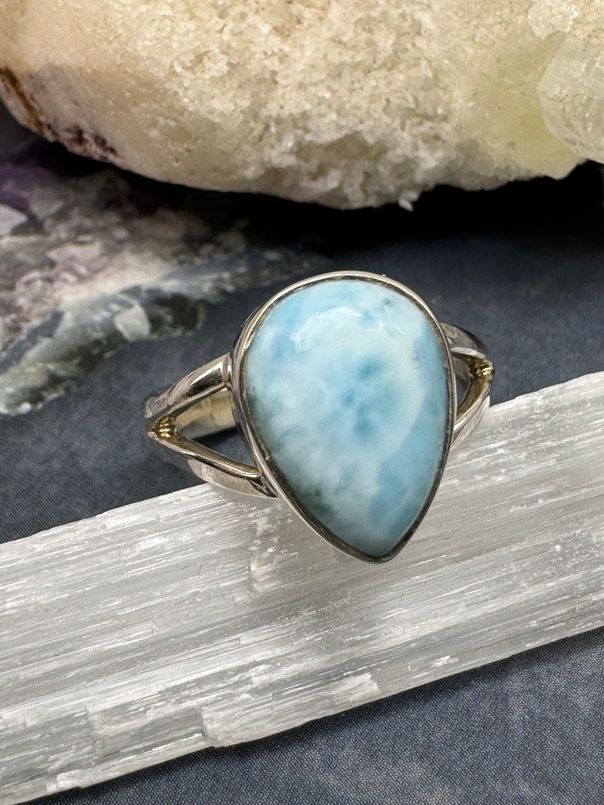 Larimar Ring Size 7 - "I allow myself to express my inner femininity".