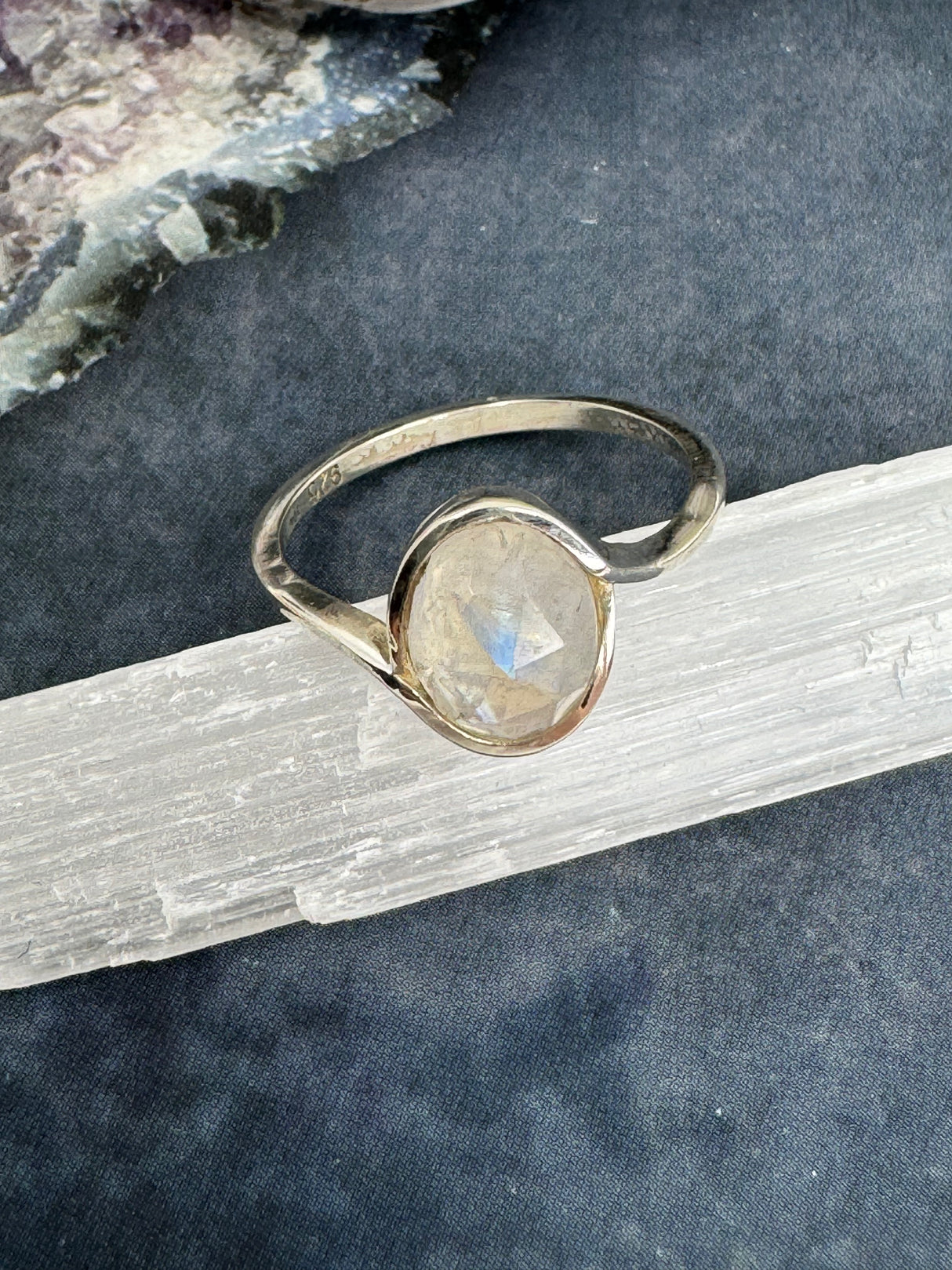 Rainbow Moonstone Ring Size 7 - “My mind is open to new possibilities and opportunities”.