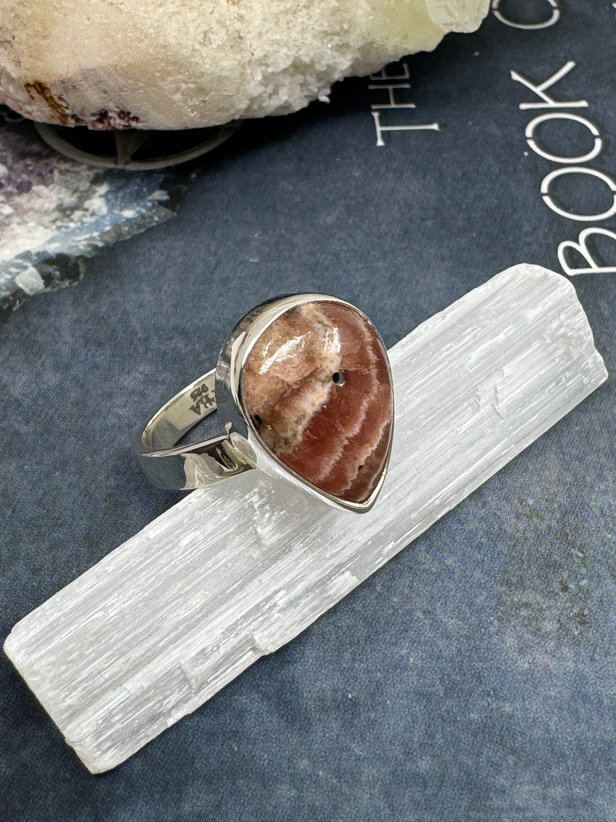 Rhodocroscite Silver Ring Size 7 - "My mind, body, and spirit are protected and grounded."