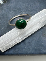 Malachite Sterling Silver Ring Size 7 - "I choose to radiate love, kindness, and positive energy."