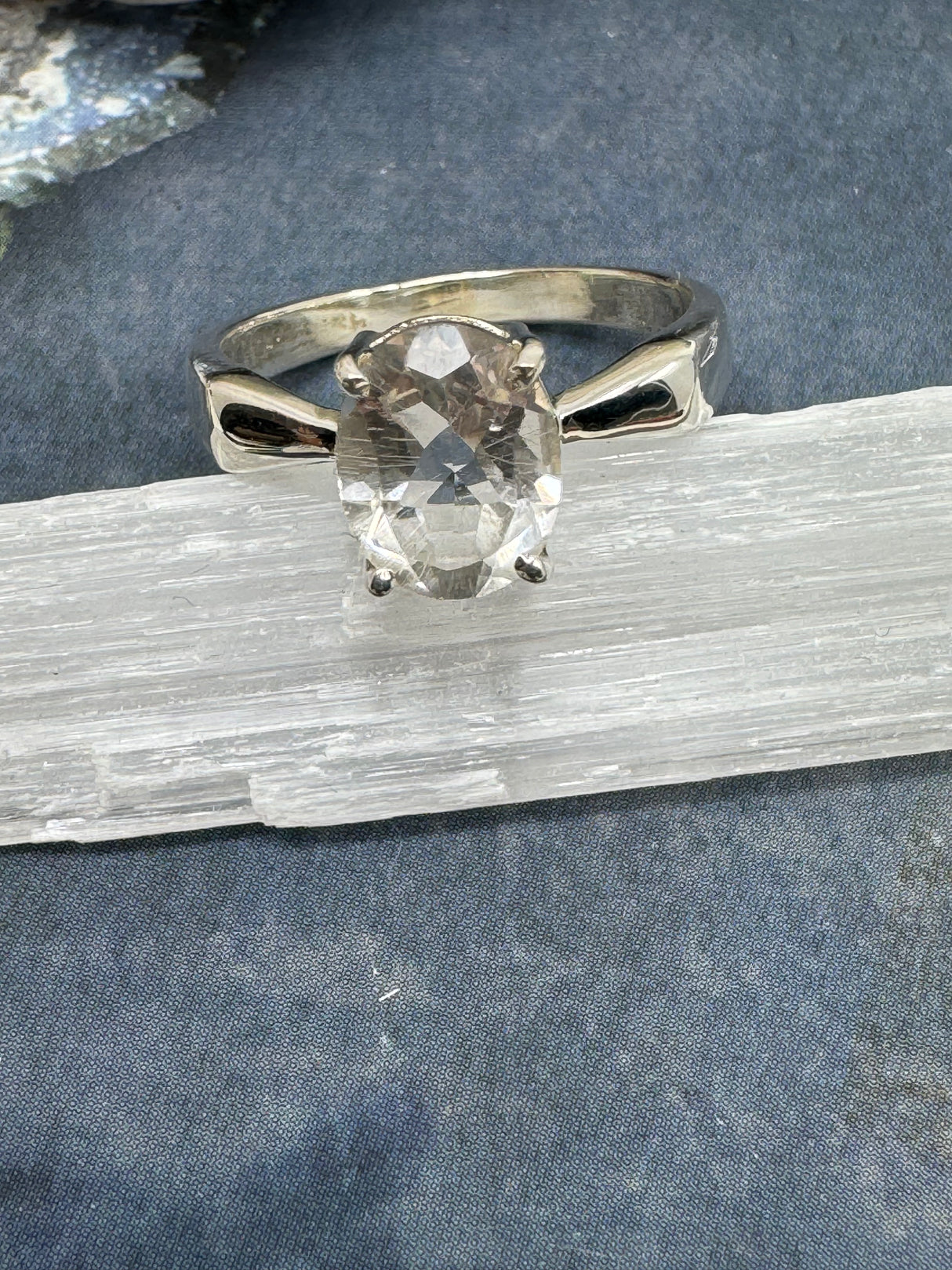 Clear Quartz Ring Size 7 - “I have the power to manifest all my dreams and desires”.