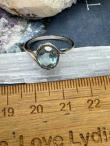 Blue Topaz Silver Ring Size 7 - "I communicate my thoughts with confidence and clarity."