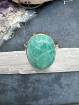 Amazonite Silver Ring Size 7 - "I speak my truth with courage and confidence."