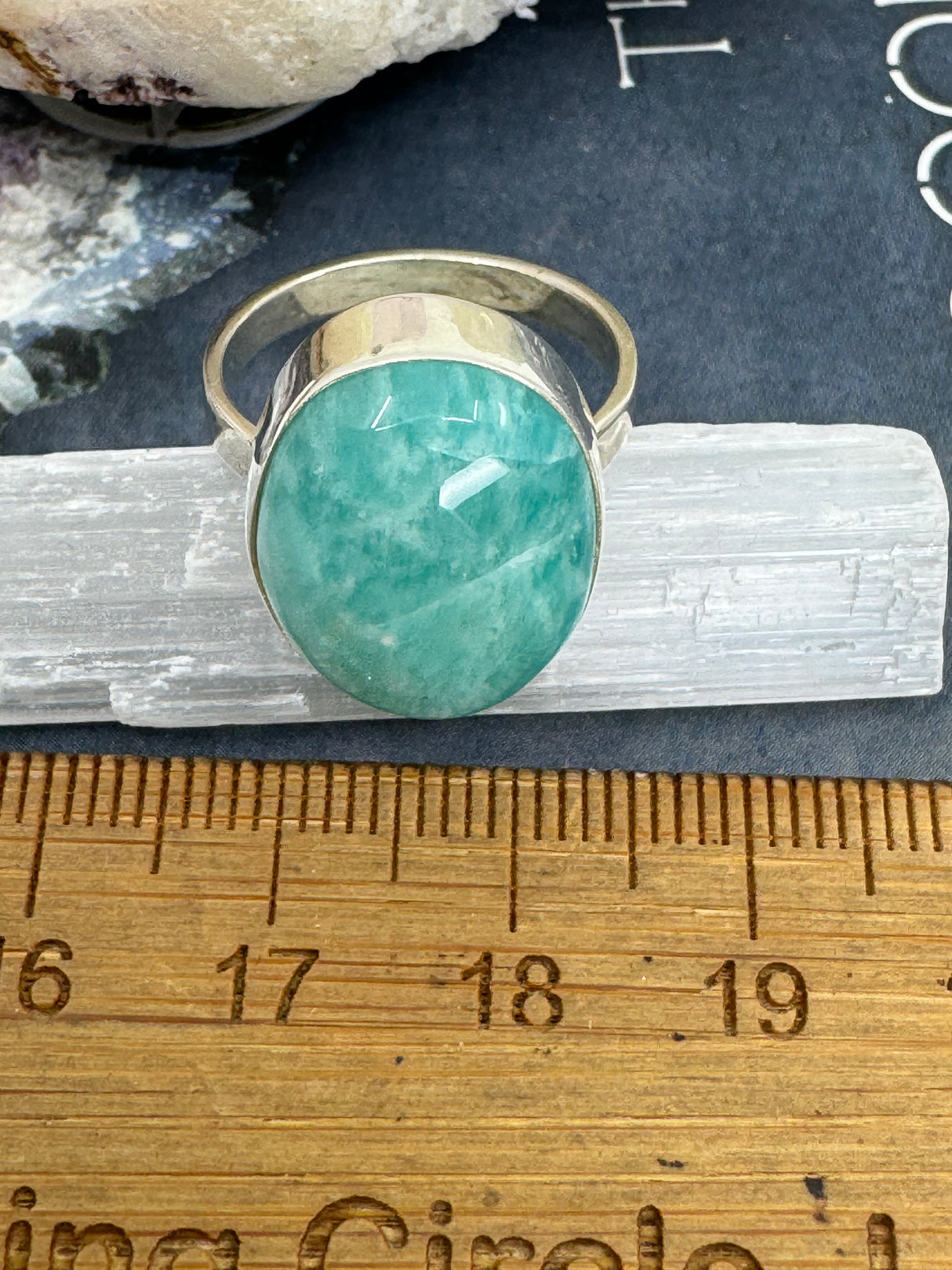 Amazonite Silver Ring Size 7 - "I speak my truth with courage and confidence."