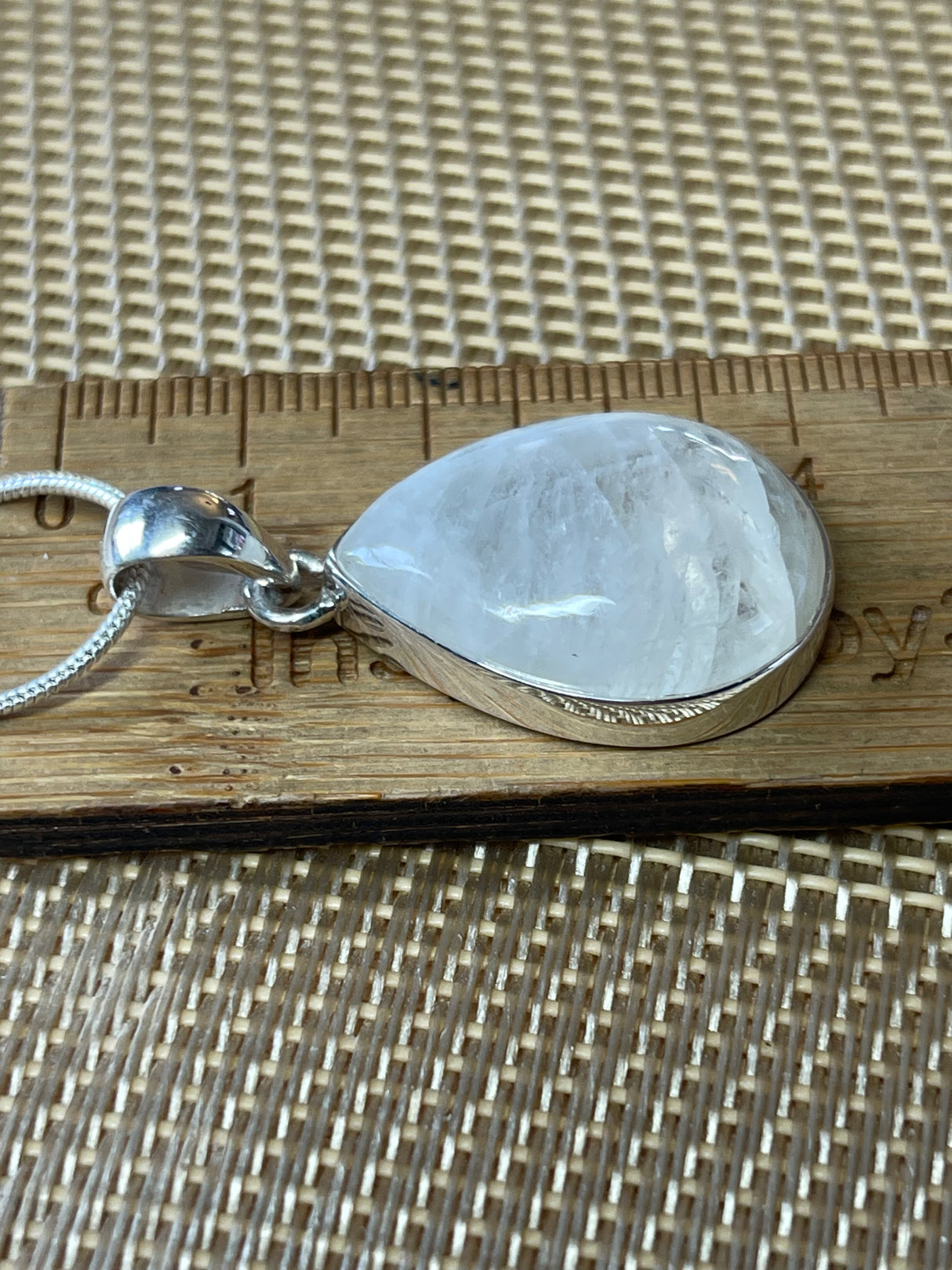 Moonstone Rainbow Silver Pendant & Chain - “My mind is open to new possibilities and opportunities”.