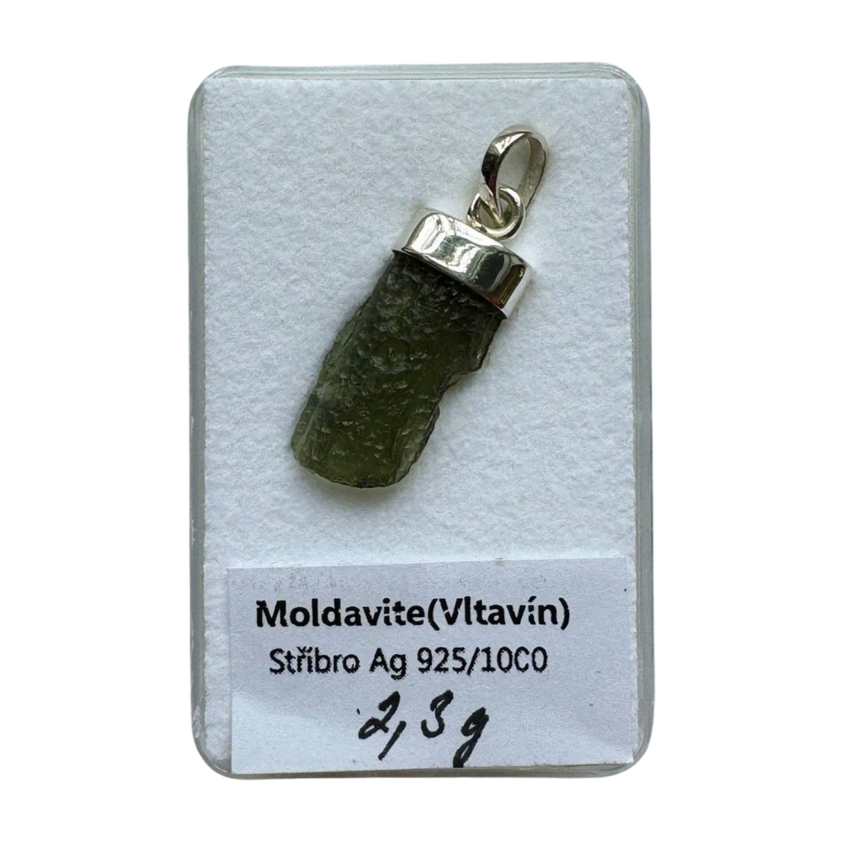 Moldavite Silver Pendant #6 2.3g - Transformation & Protection