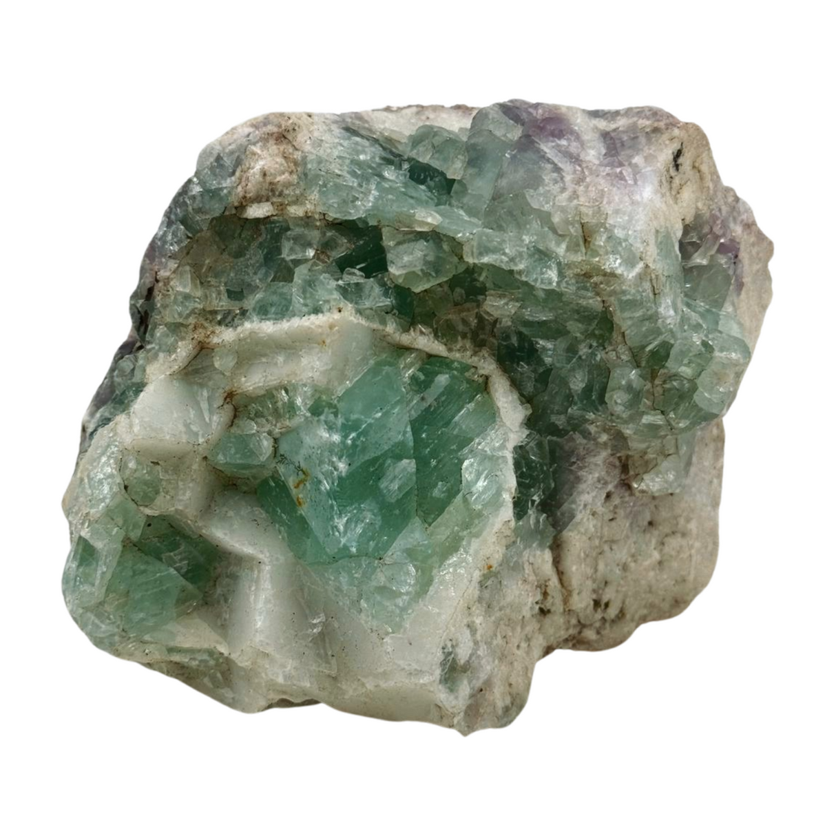 Green Fluorite Chunk with Purple Fluorite Back 1.2kilos- Clearing Energy. Clarity. Memory.