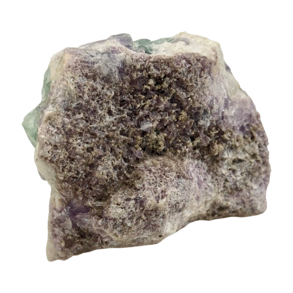 Green Fluorite Chunk with Purple Fluorite Back 1.2kilos- Clearing Energy. Clarity. Memory.