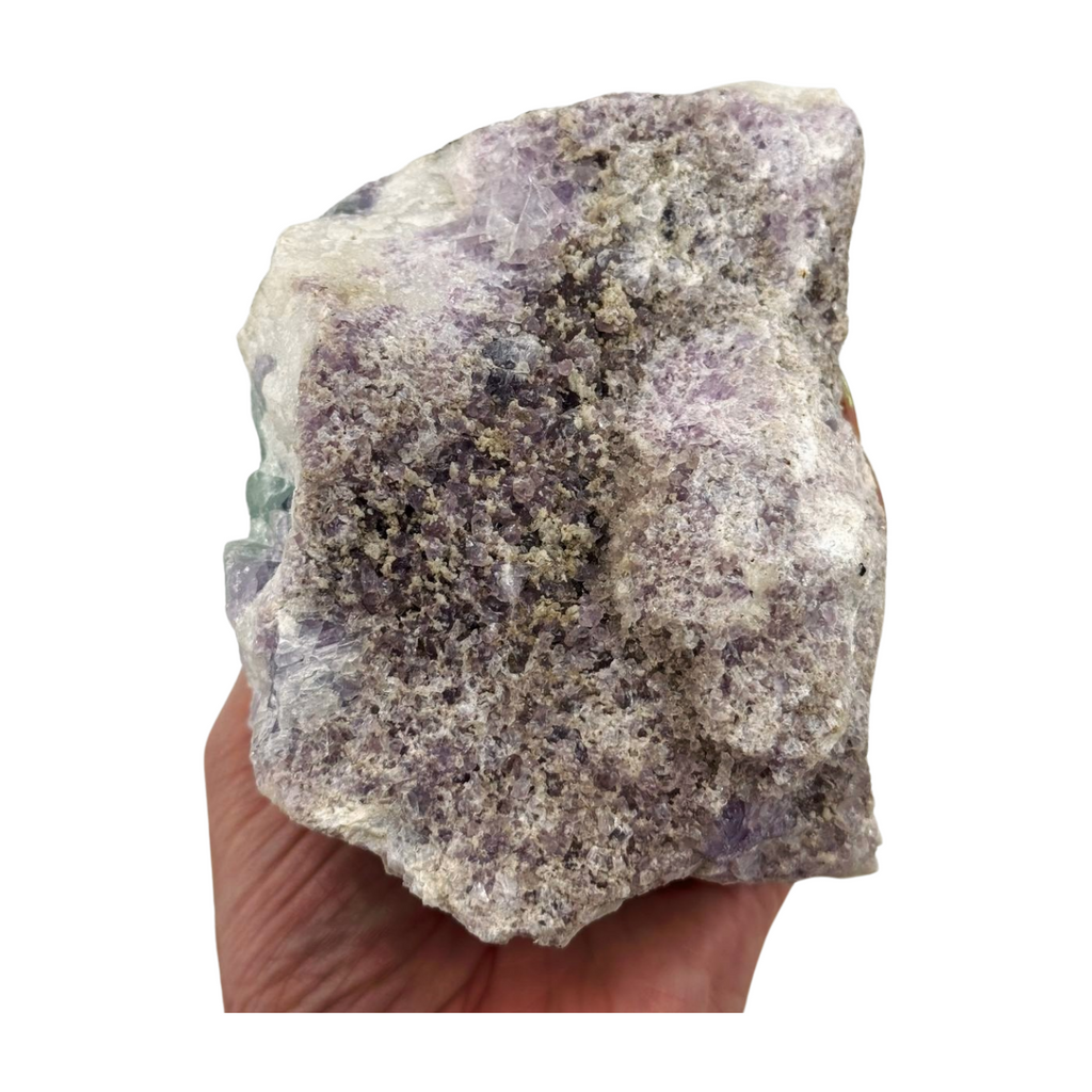 Green Fluorite Chunk with Purple Fluorite Back 1.2kilos- Clearing Energy. Clarity. Memory.