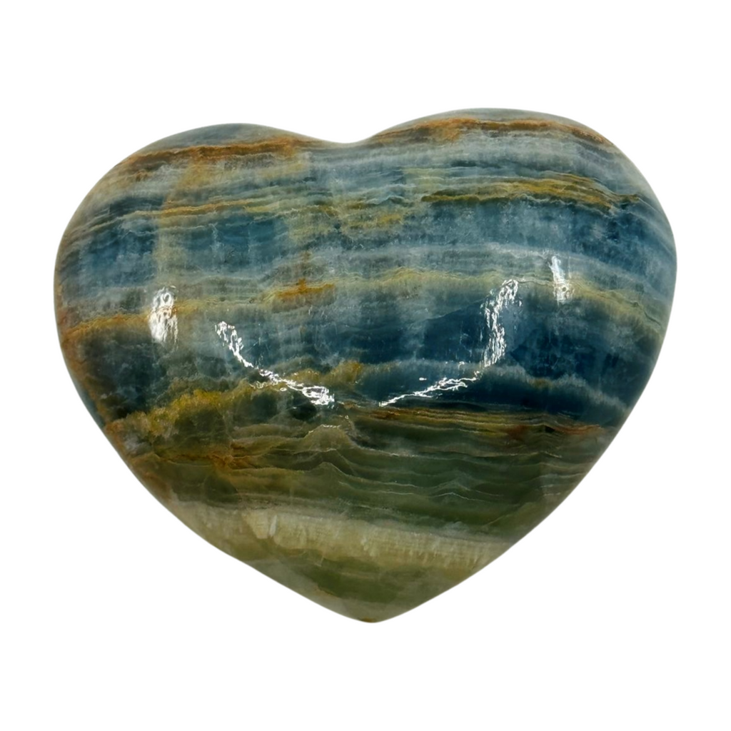 Blue Onyx Heart - Peace. Happiness.